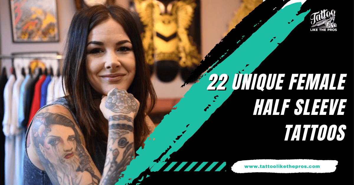 female classy half sleeve tattoo